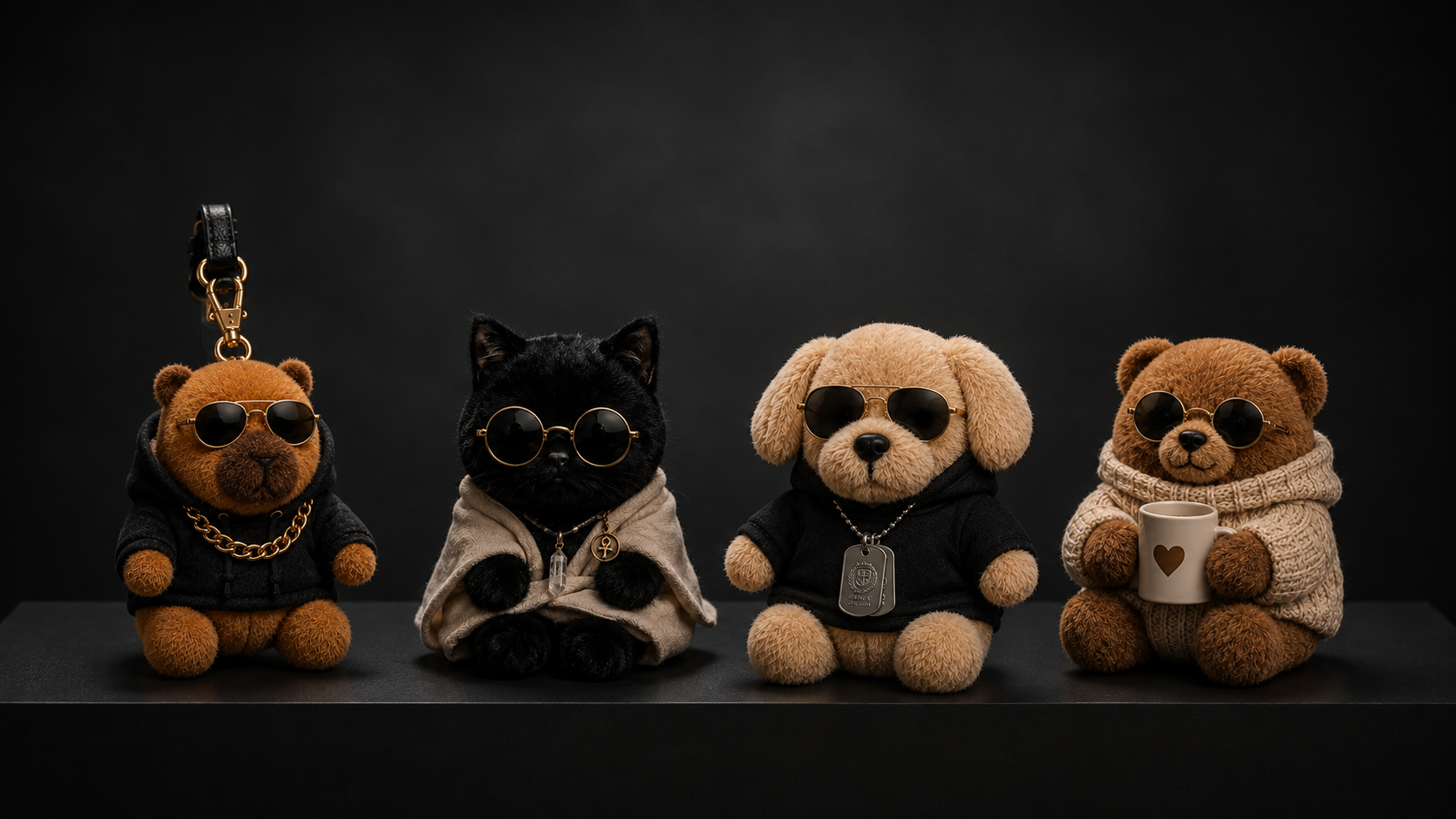 Four distinct companion characters presented together